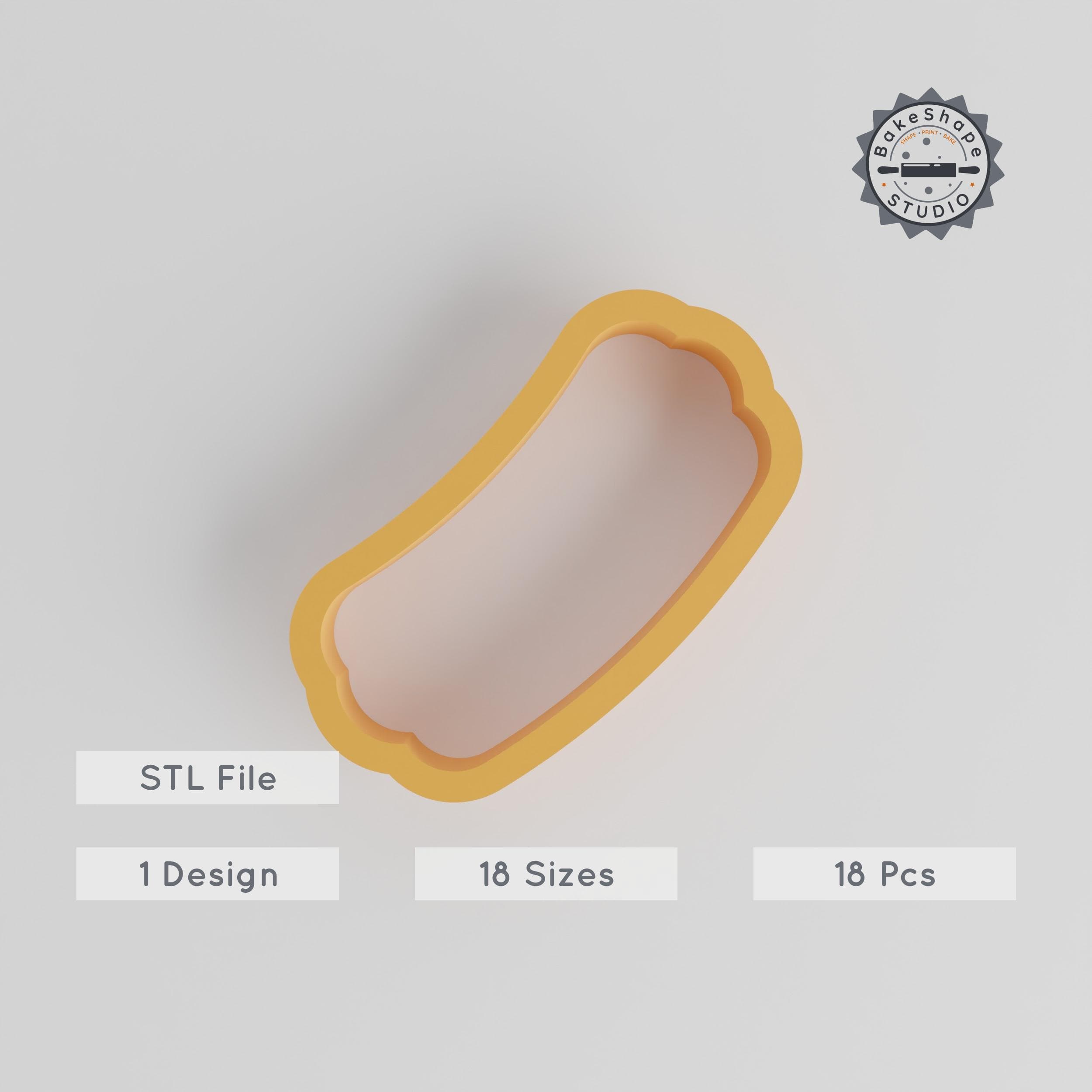 Hot Dog Shape Cutter Set, 18 Sizes 0.75"-5", Cookie, Fondant & Clay Design, Grilled Sausage, Bun Delight PRODUCT_2837 3d model