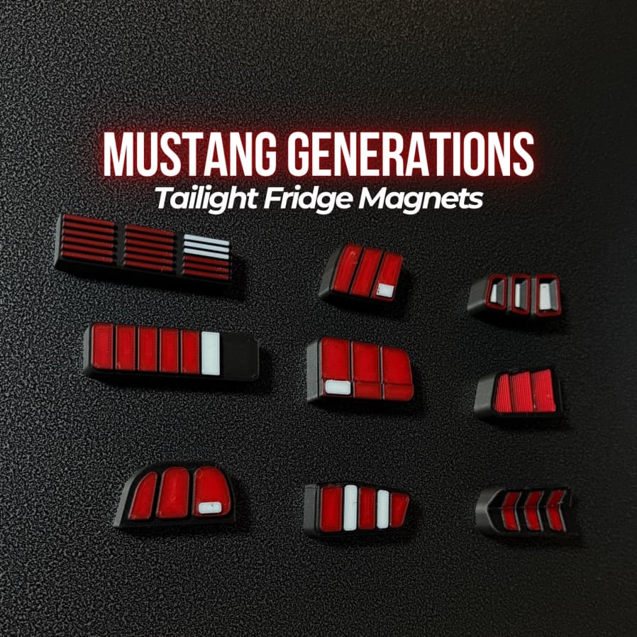 Mustang Generations - Tailight Magnets 3d model
