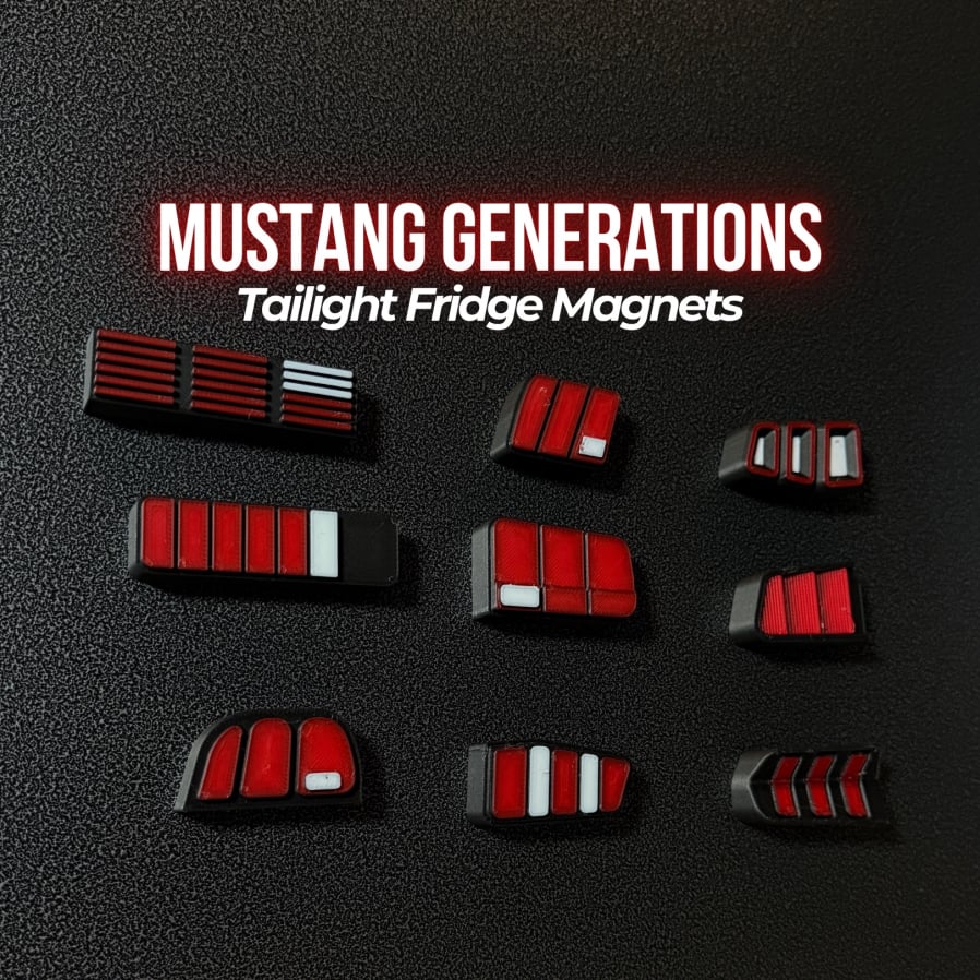 Mustang Generations - Tailight Magnets 3d model