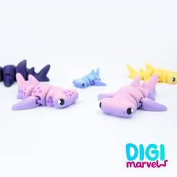 Hammerhead Shark Flexi + Keychain 3d model