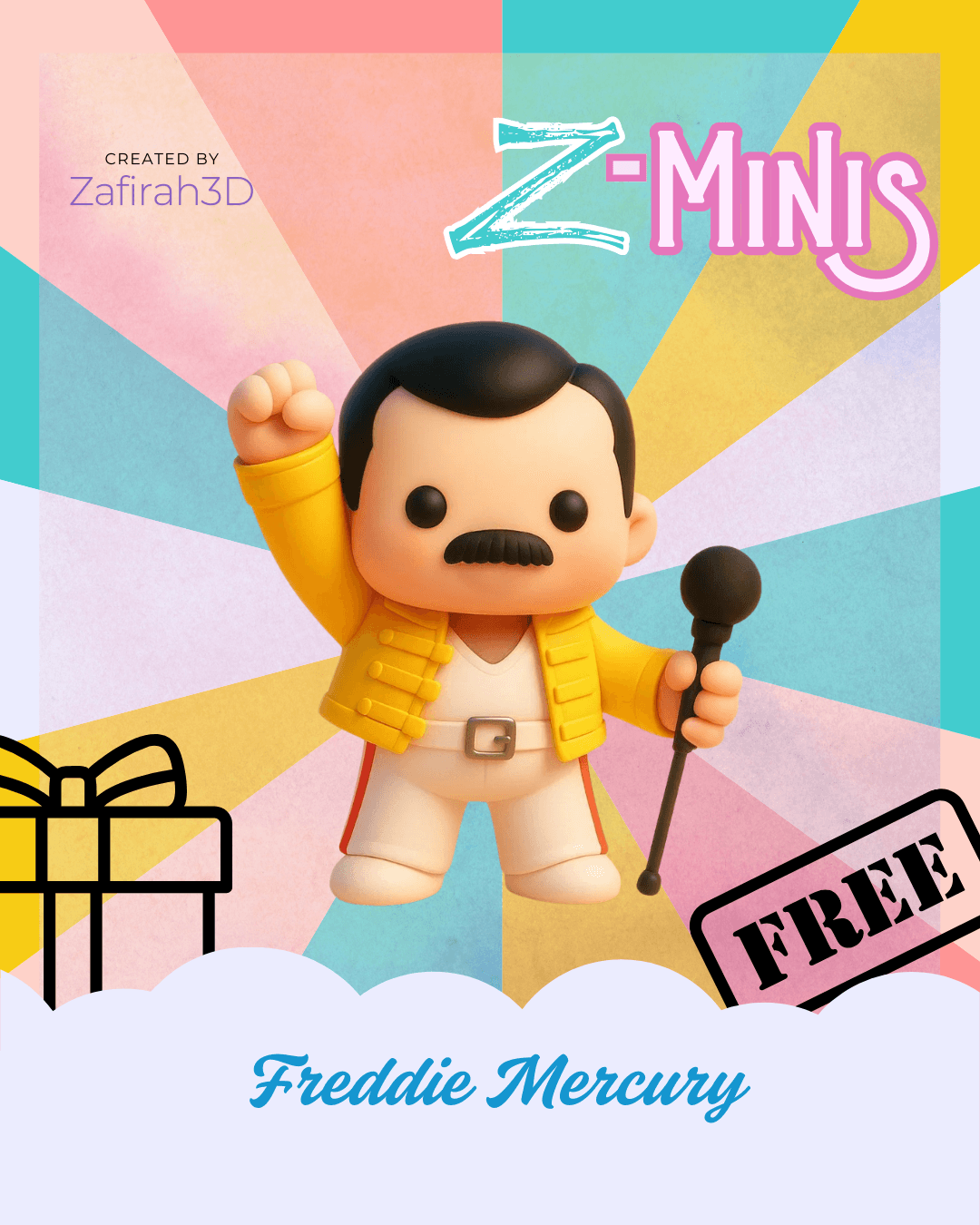 Z-MINIS FREDDIE MERCURY FOR FREE 3d model