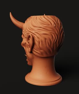 Demon Oni Head STL | Japanese Mask 3D Print | Samurai Decor 3d model