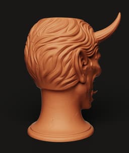 Demon Oni Head STL | Japanese Mask 3D Print | Samurai Decor 3d model