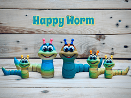 Happy Worm 3d model