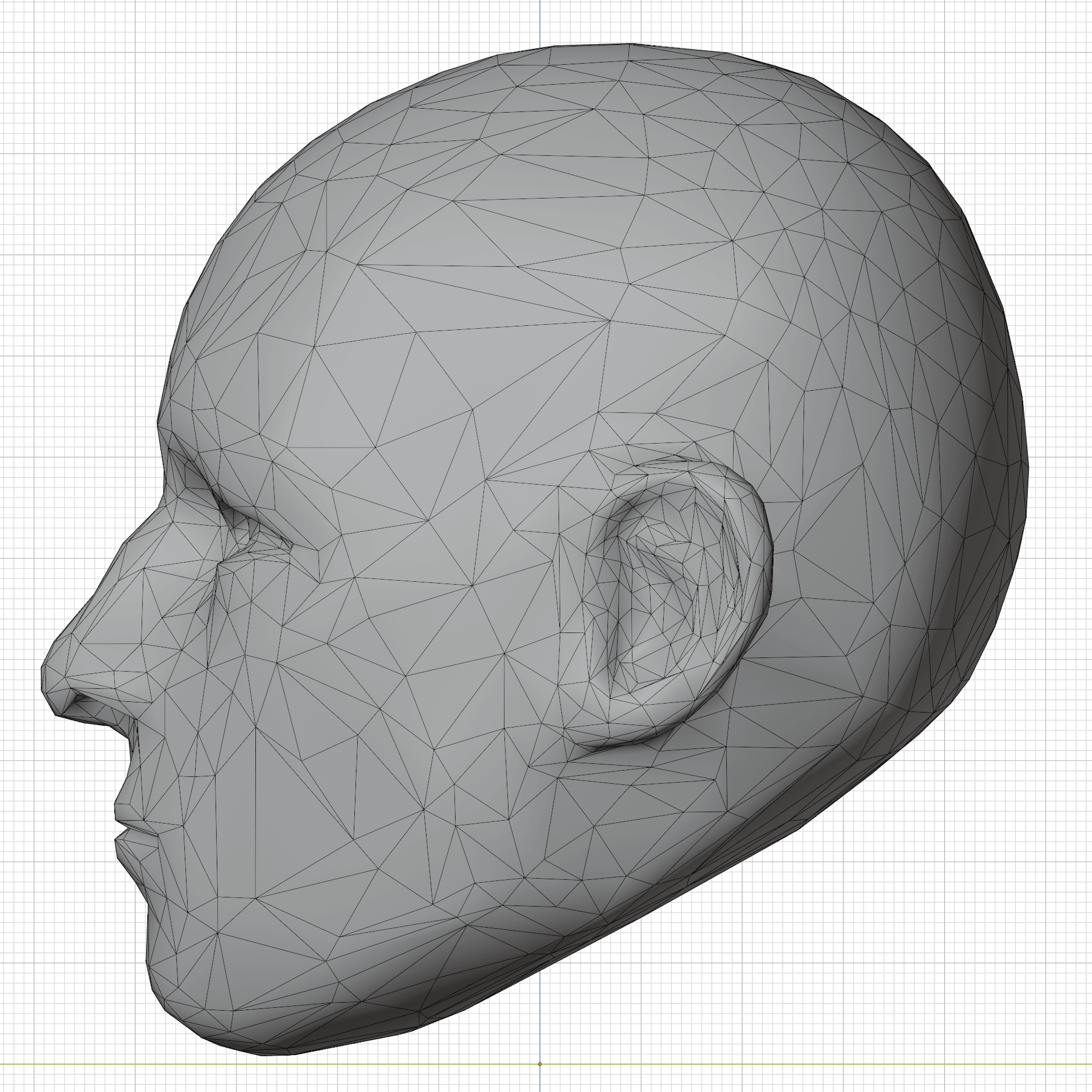 Creepy Low Poly Head 3d model