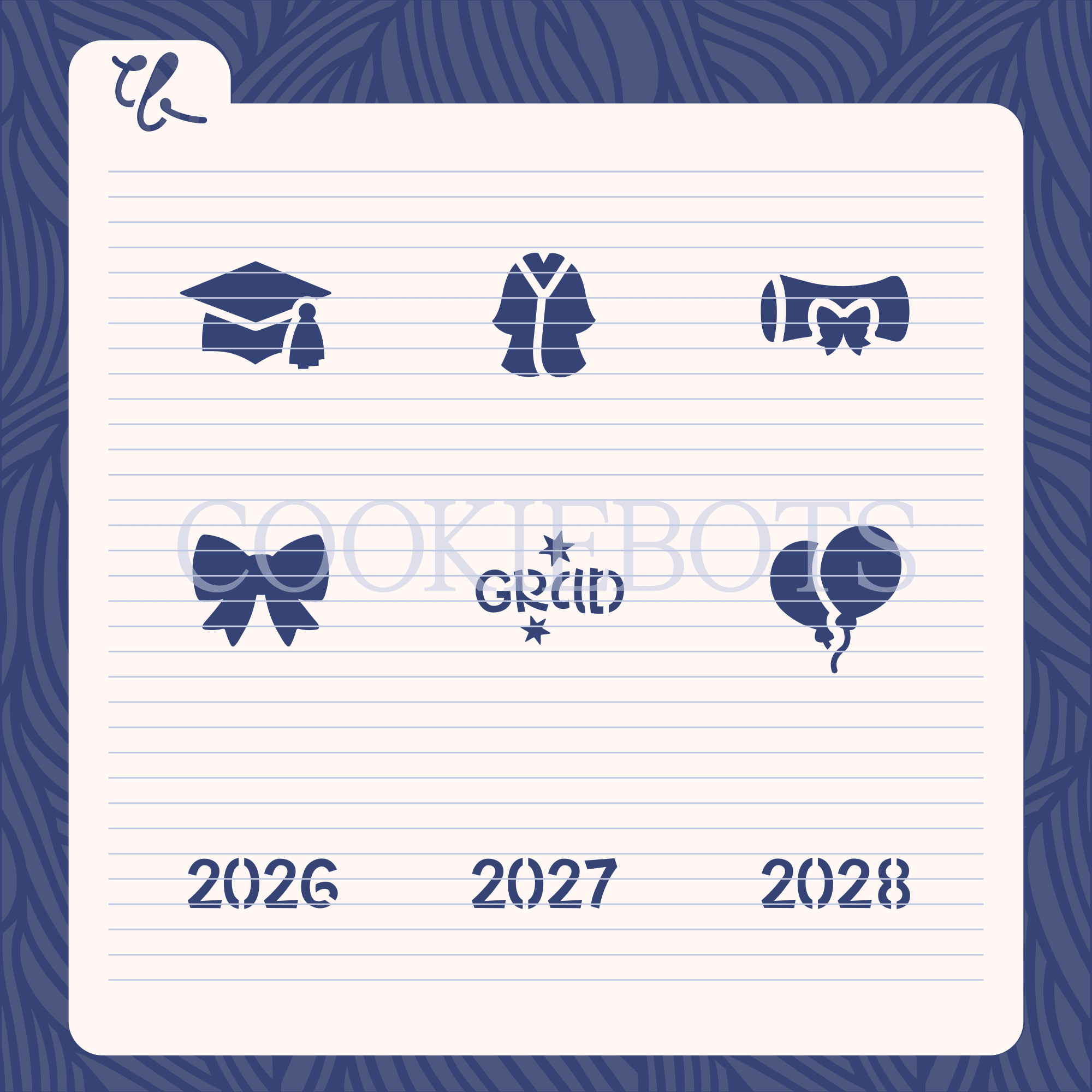 Bocaditos Graduación Stencil SVG / Grad Bites 3d model