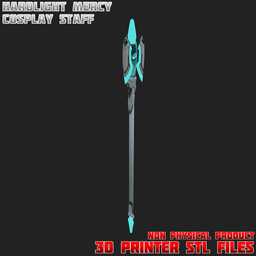 HardLight Mercy Cosplay Staff Overwatch 3d model