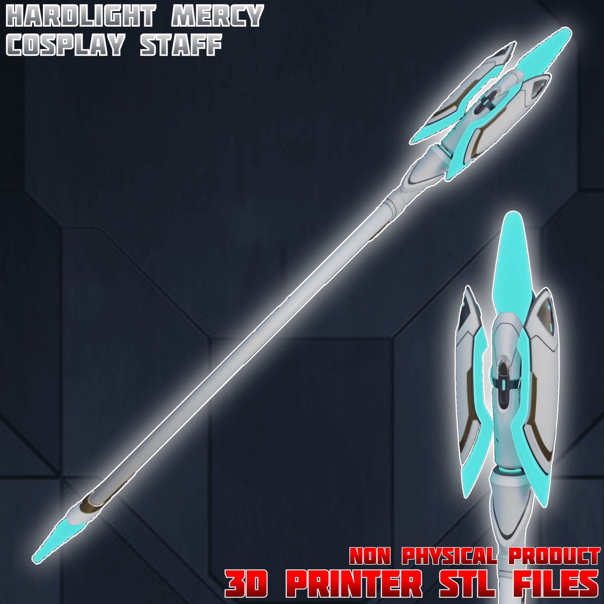 HardLight Mercy Cosplay Staff Overwatch 3d model