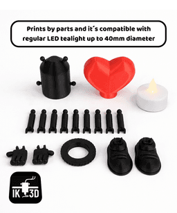 Heart Bulb Buddy / Tealight Holder 3d model
