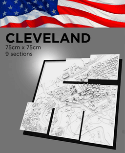 CLEVELAND, Skyline, 3D map 3d model