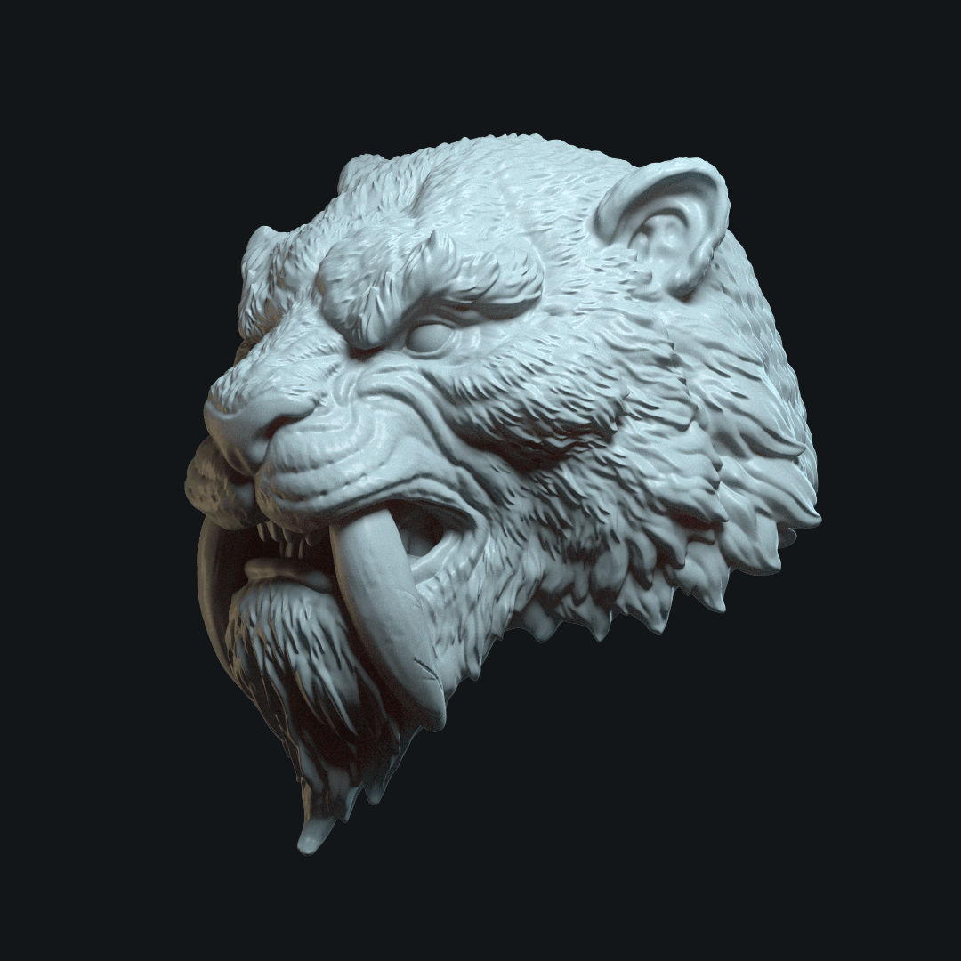 Sabertooth_Action Figure Head 3d model