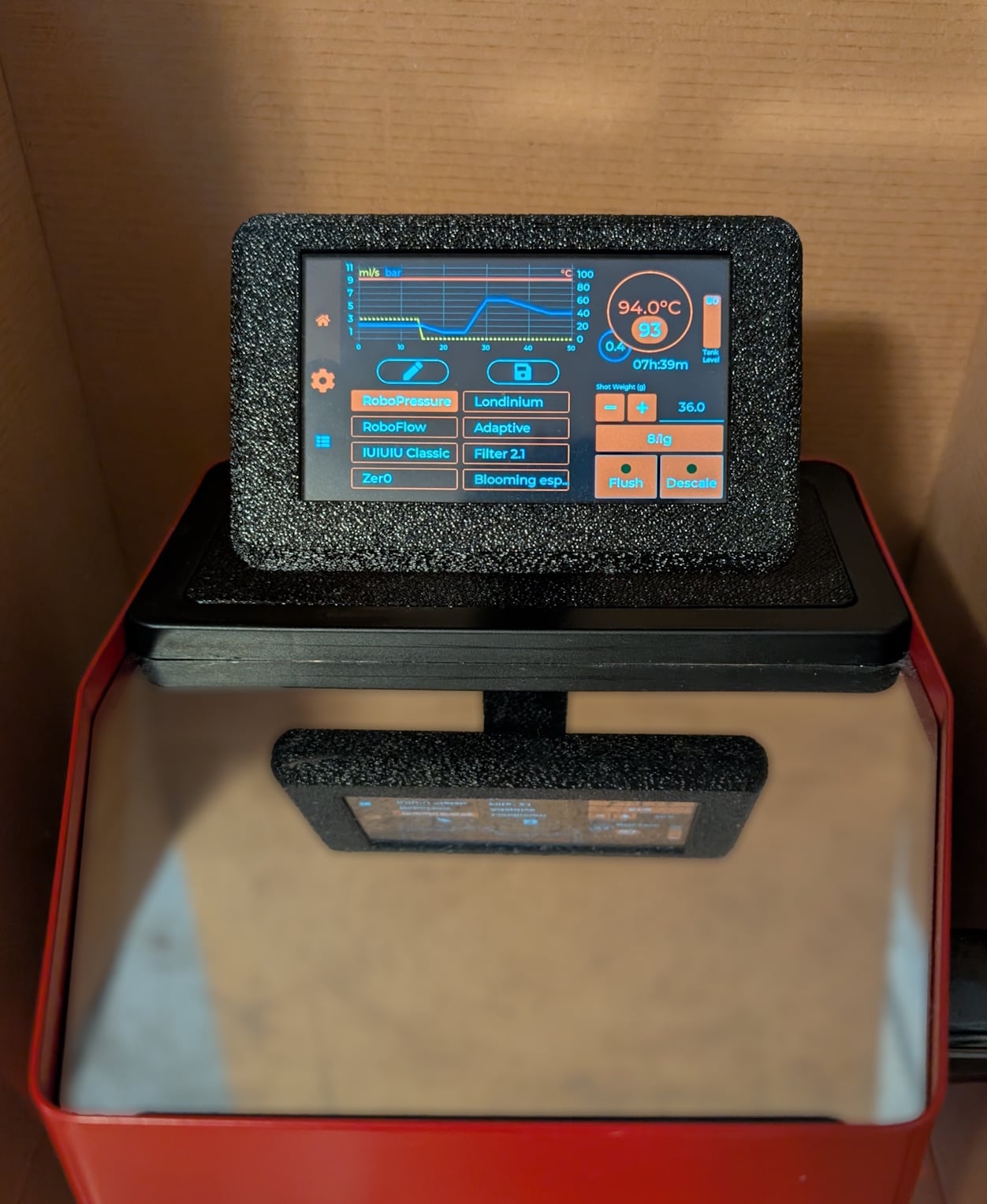 Gaggiuino Gen3 LCD Simple Funnel Mount 3d model