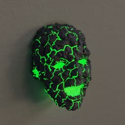 Lava Cracked Face Wall Sculpture-wall light fixture-3mf 3d model