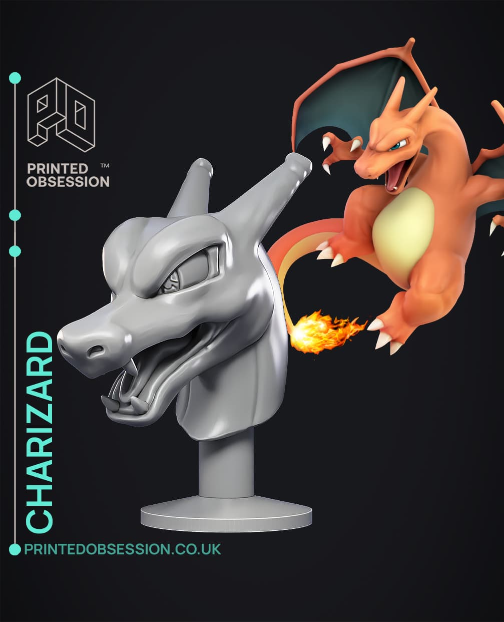 Charizard Bust - Pokémon - Fan Art 3d model