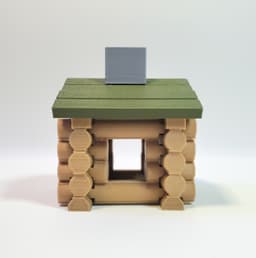 Mini Desktop Log Cabin :: Classic Building Toy 3d model