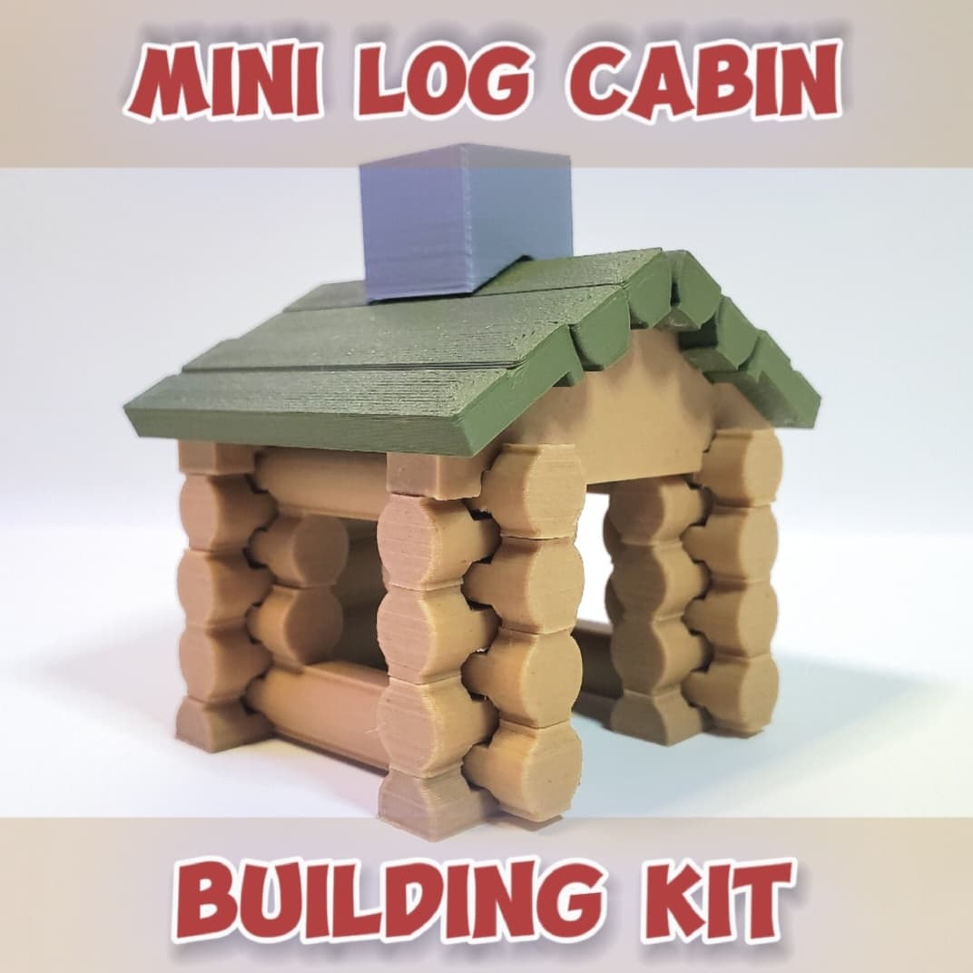 Mini Desktop Log Cabin :: Classic Building Toy 3d model