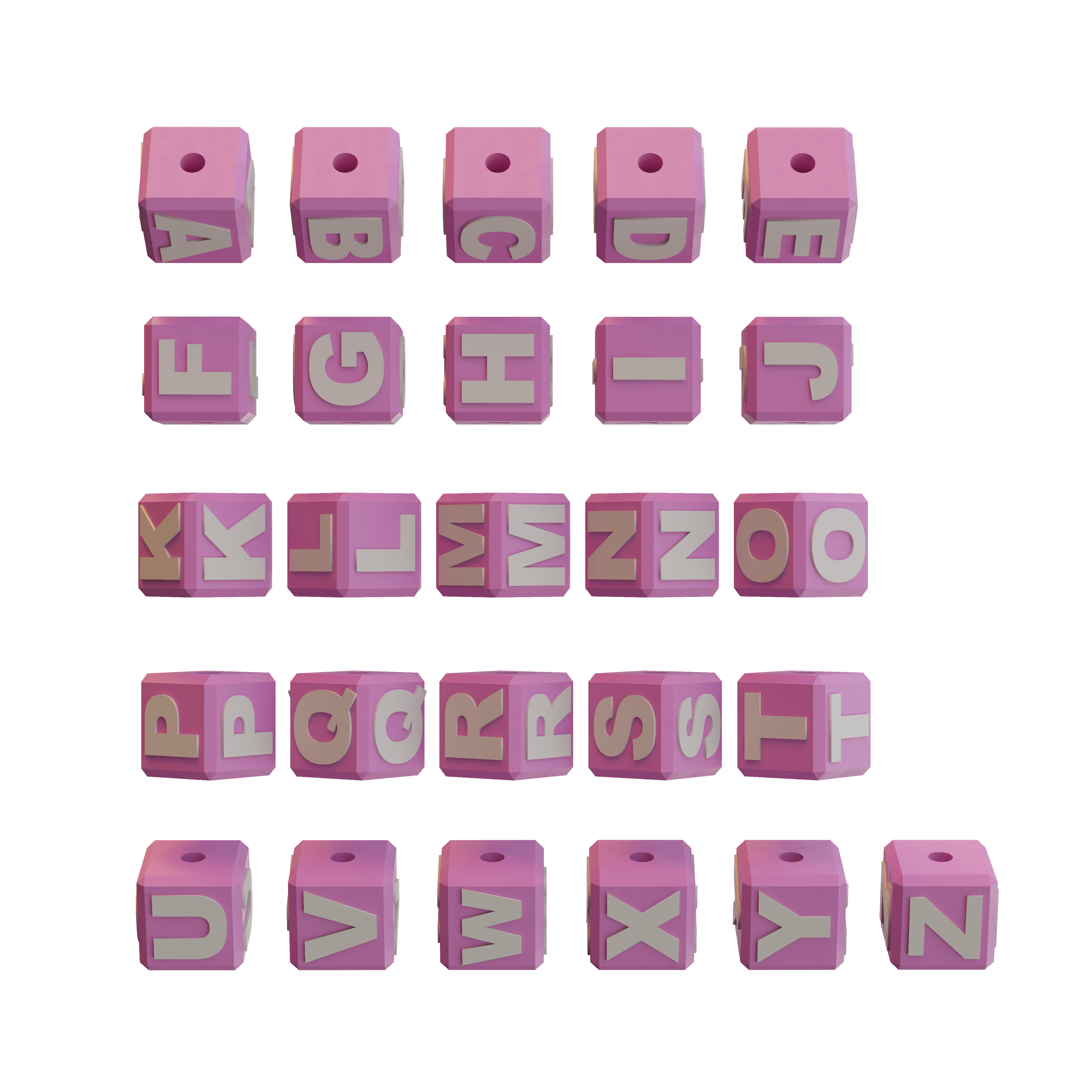 Stanley Cup Charms- Letter Blocks 3d model