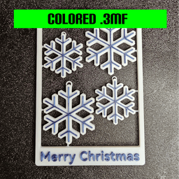 Snow Flake Card Colored .3mf 3d model