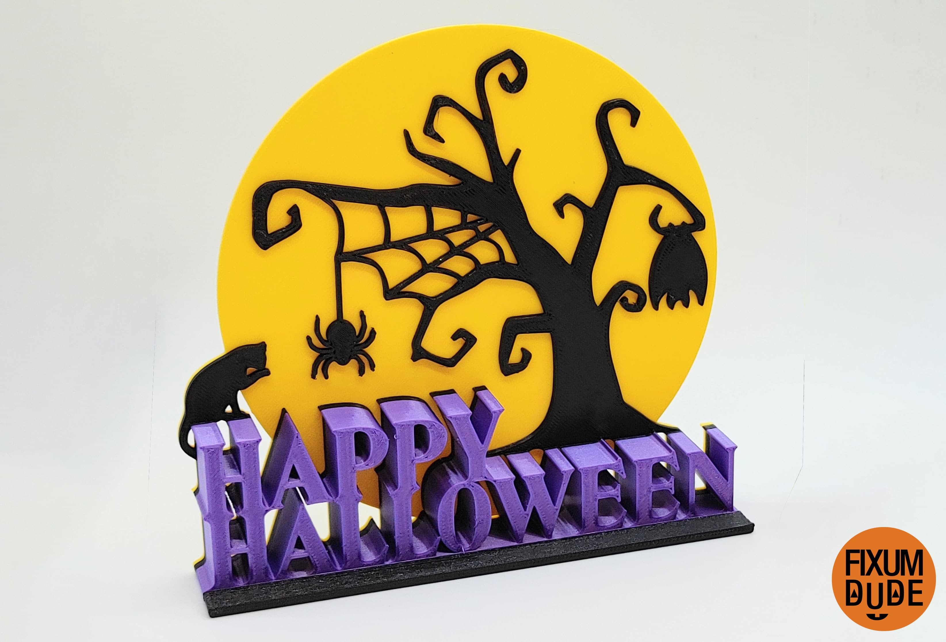 Happy Halloween Tabletop Decoration with Moon 3d model