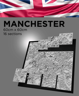 MANCHESTER, Skyline 3d map 3d model