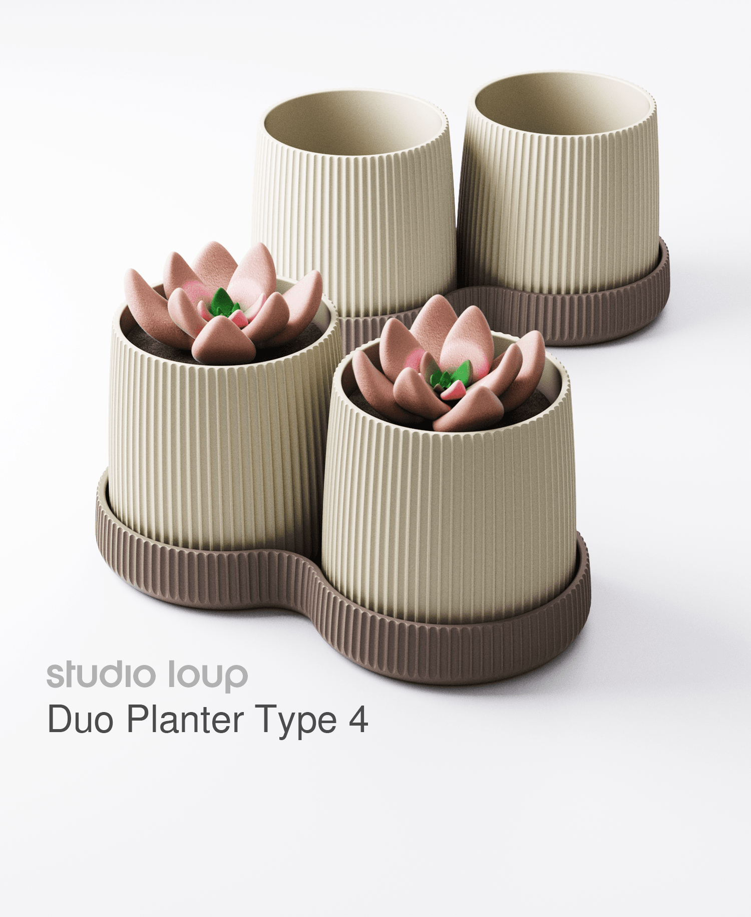 Duo Planter Type 4 3d model