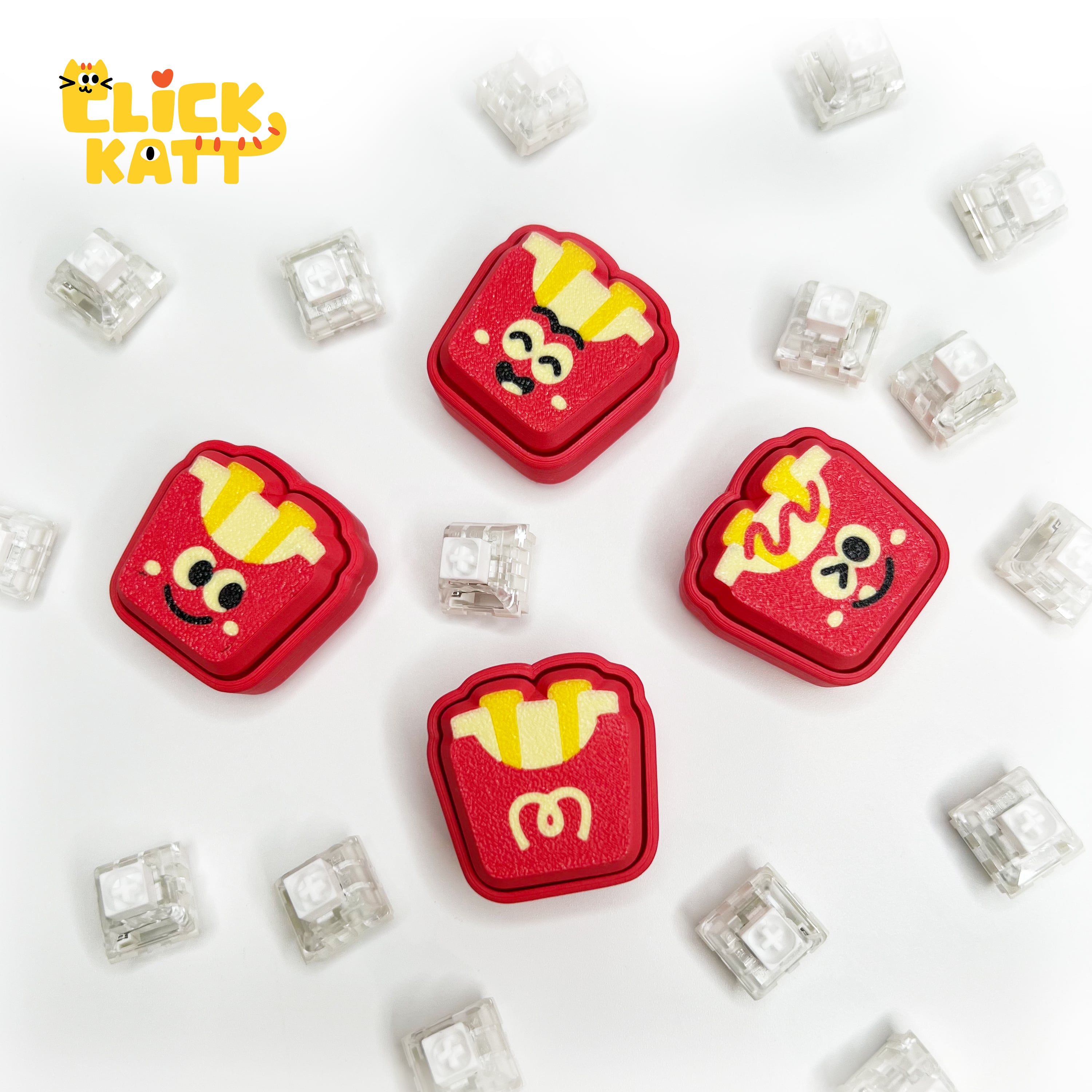 French Fries - Clicker Fidget Toy Keychain 3d model