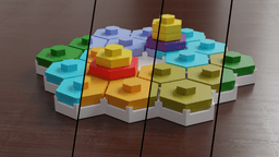 Hexa-hunt (fully 3d Printable Board Game) 3d model