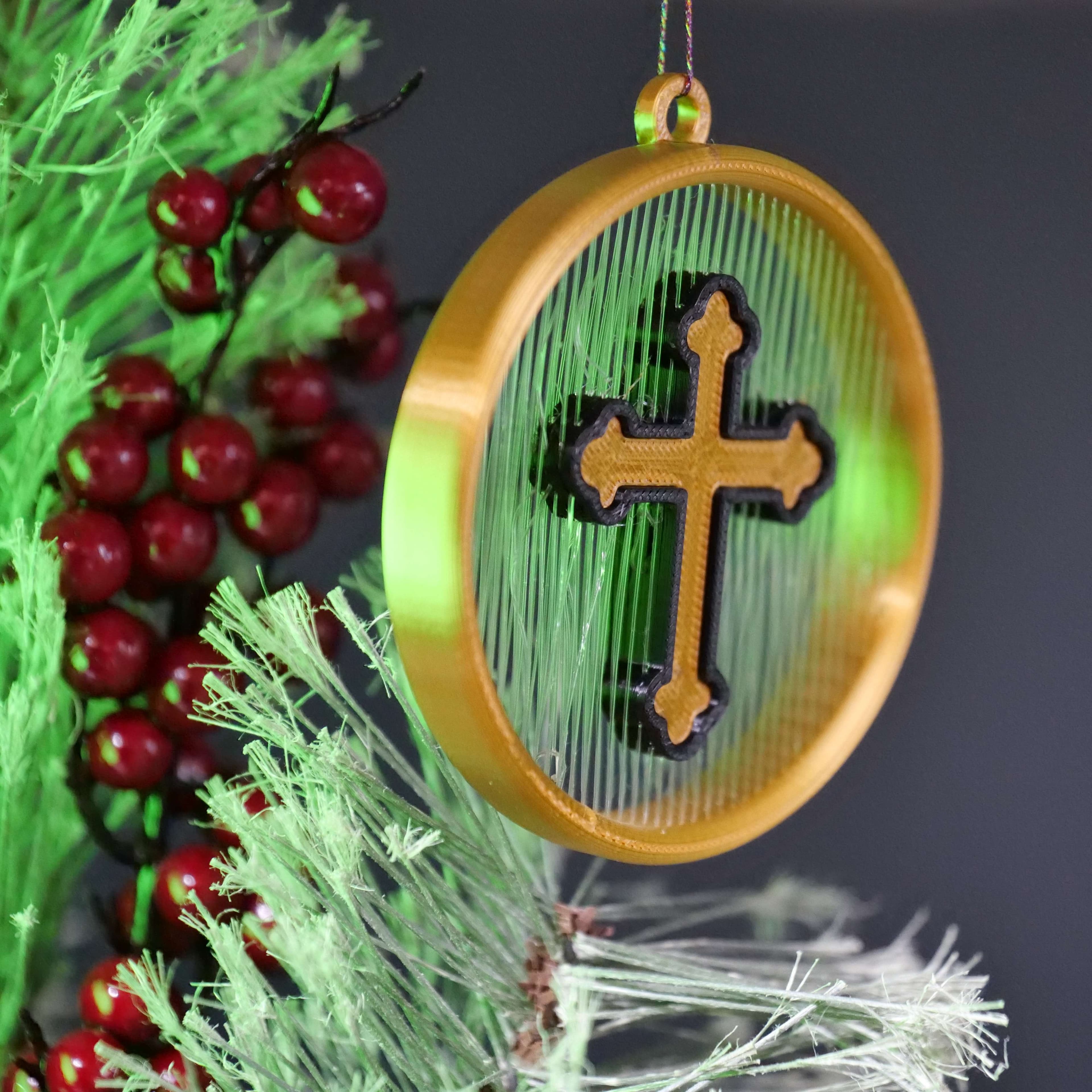 Suspended Cross Ornament 3d model