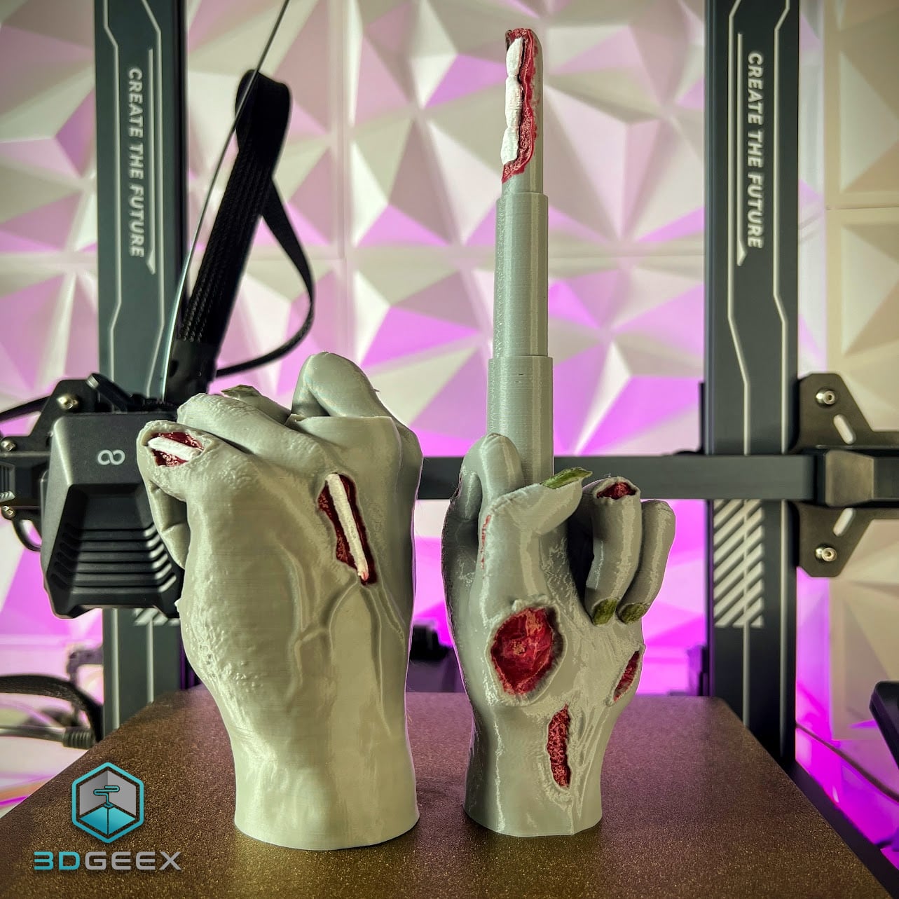 Collapsing Middle Finger - Zombie Edition 3d model