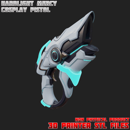 Hard Light Mercy Cosplay Pistol Propgun Overwatch 3d model