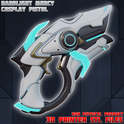 Hard Light Mercy Cosplay Pistol Propgun Overwatch 3d model