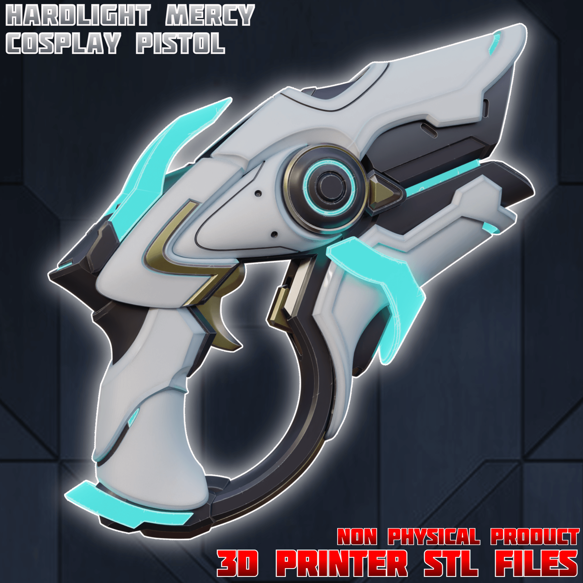 Hard Light Mercy Cosplay Pistol Propgun Overwatch 3d model