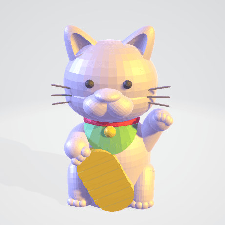 Lucky Cat Face 3d model