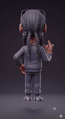 Stilized Snoop Dogg statue 3d model