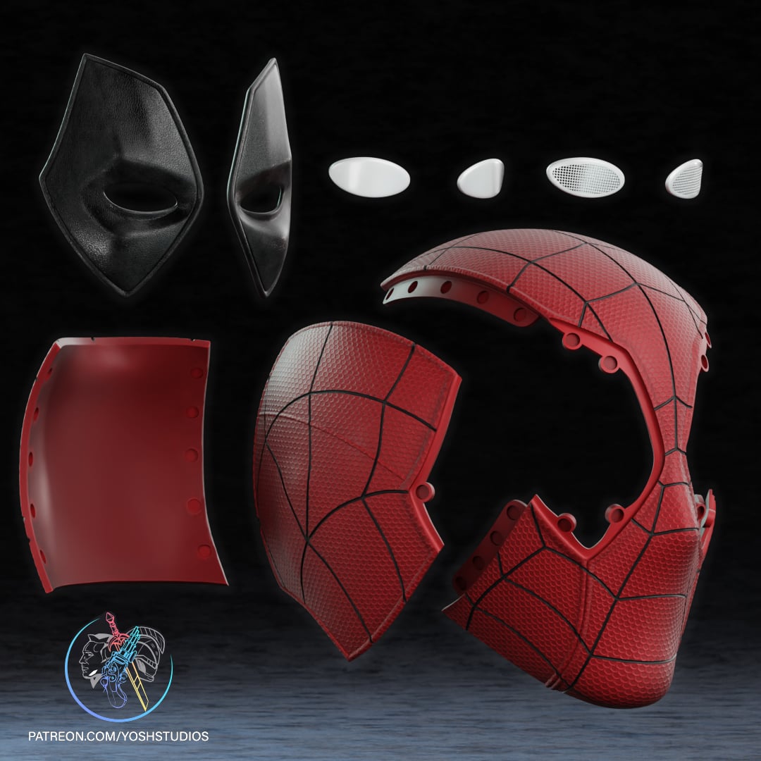 Spider-Pool Helmet 3D Printer STL File 3d model