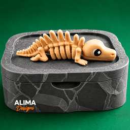 Tiny Skeleton Spinosaurus with Collection Box 3d model