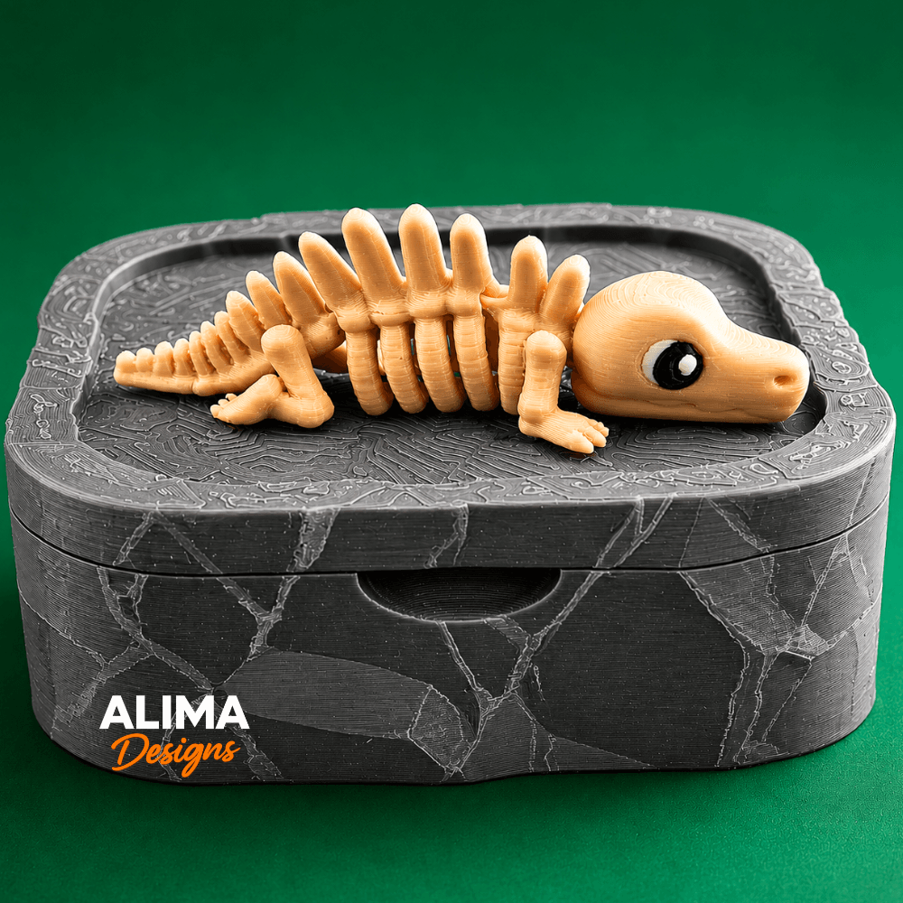Tiny Skeleton Spinosaurus with Collection Box 3d model