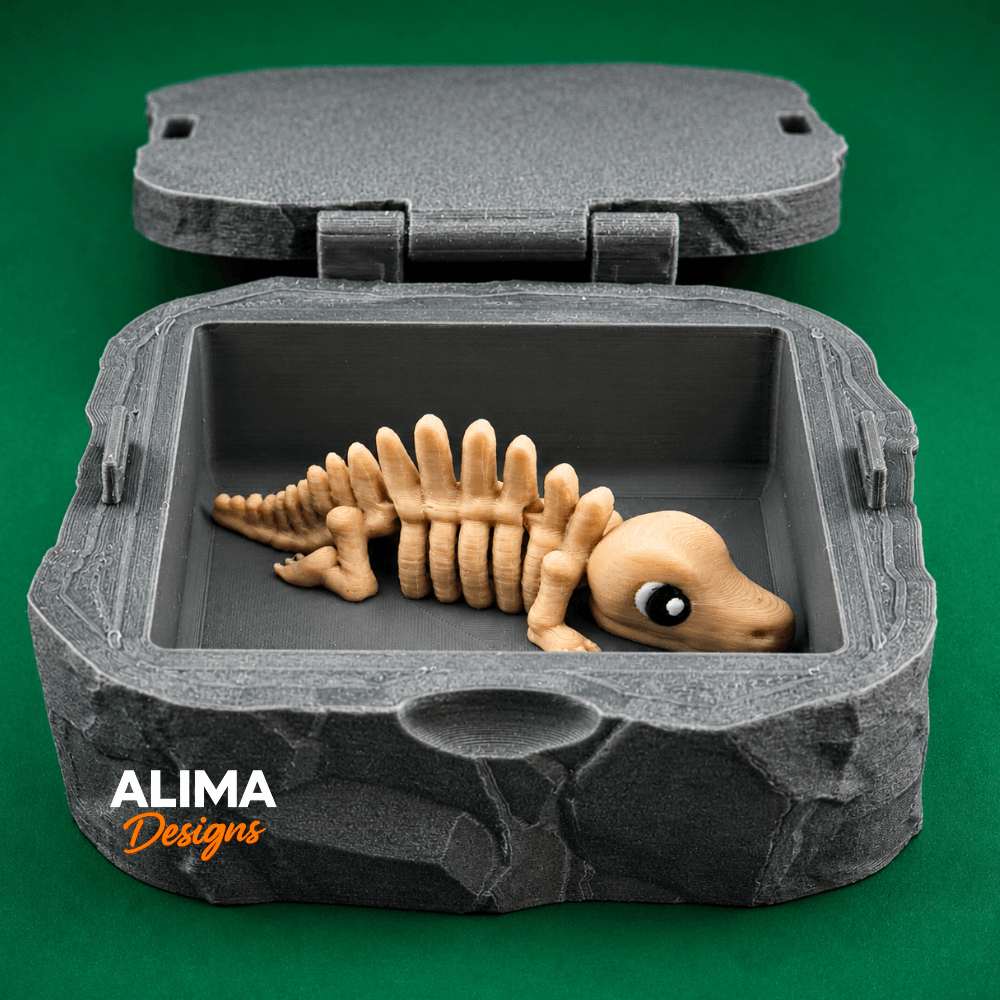 Tiny Skeleton Spinosaurus with Collection Box 3d model