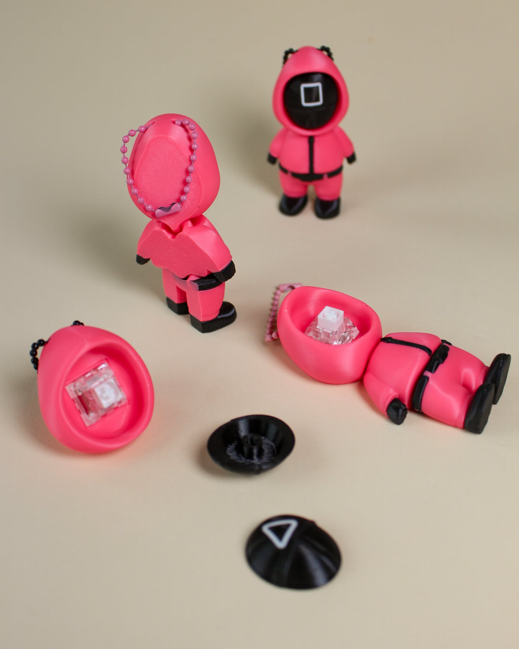 Squid Game Guards Fidget Clicker Keychain 3d model