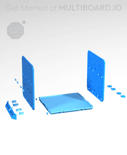 2x4 CU - Full Holes - Multibin Drawer Faceplate 3d model