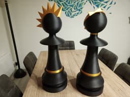 Large Chess Pawn with fashion accessories 3d model