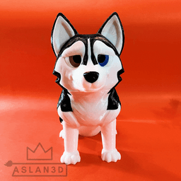 Siberian Husky - By Colors 3d model