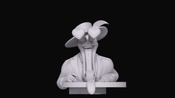 Crazy Cartoon In Love - Expressive Retro Comic Bust 3d model