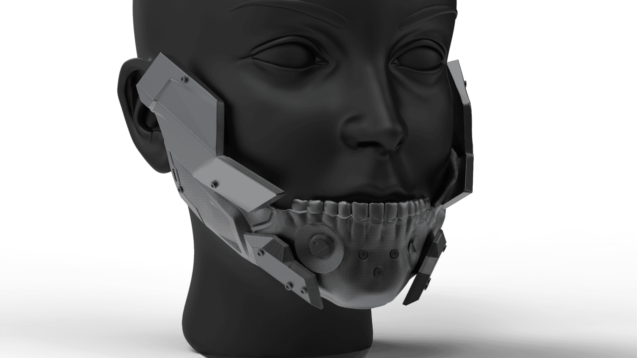 Ninja Cyborg Jaws Armor 3d model