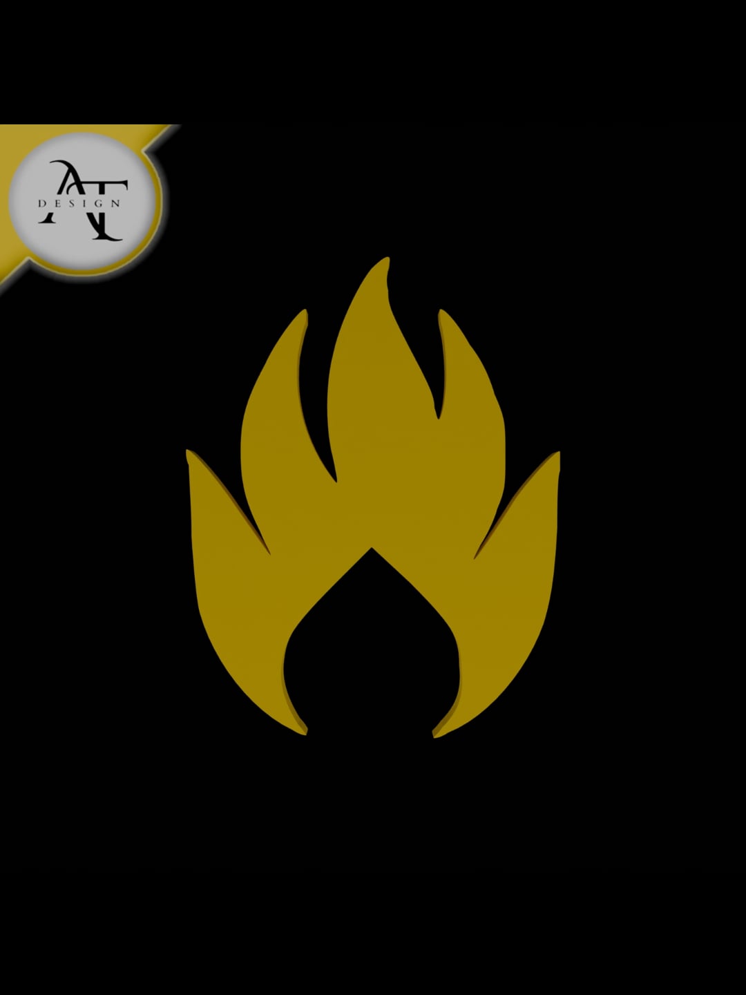 Simple Flame Symbol - 2D Art 3d model