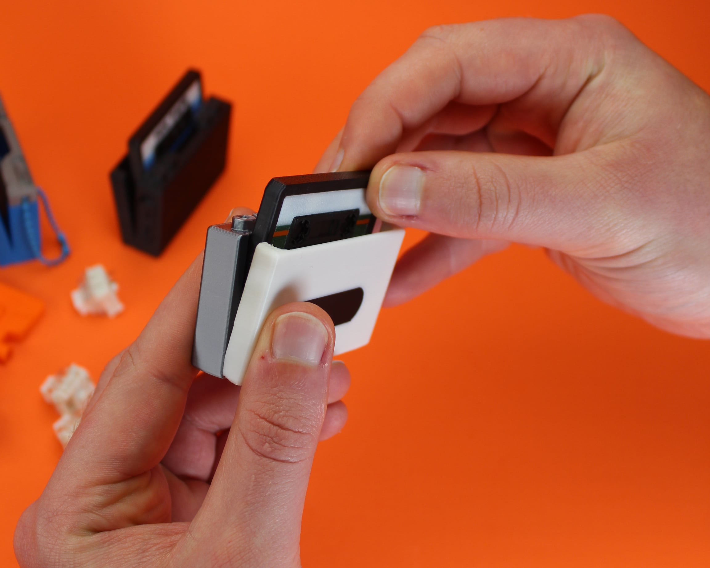Retro Cassette Tape Player Fidget Clicker Keychain 3d model