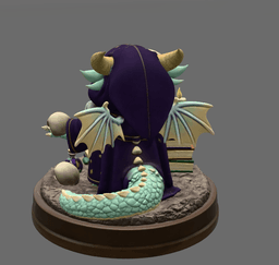 Cute Fantasy Mage Dragon STL File for 3D Printing 3d model