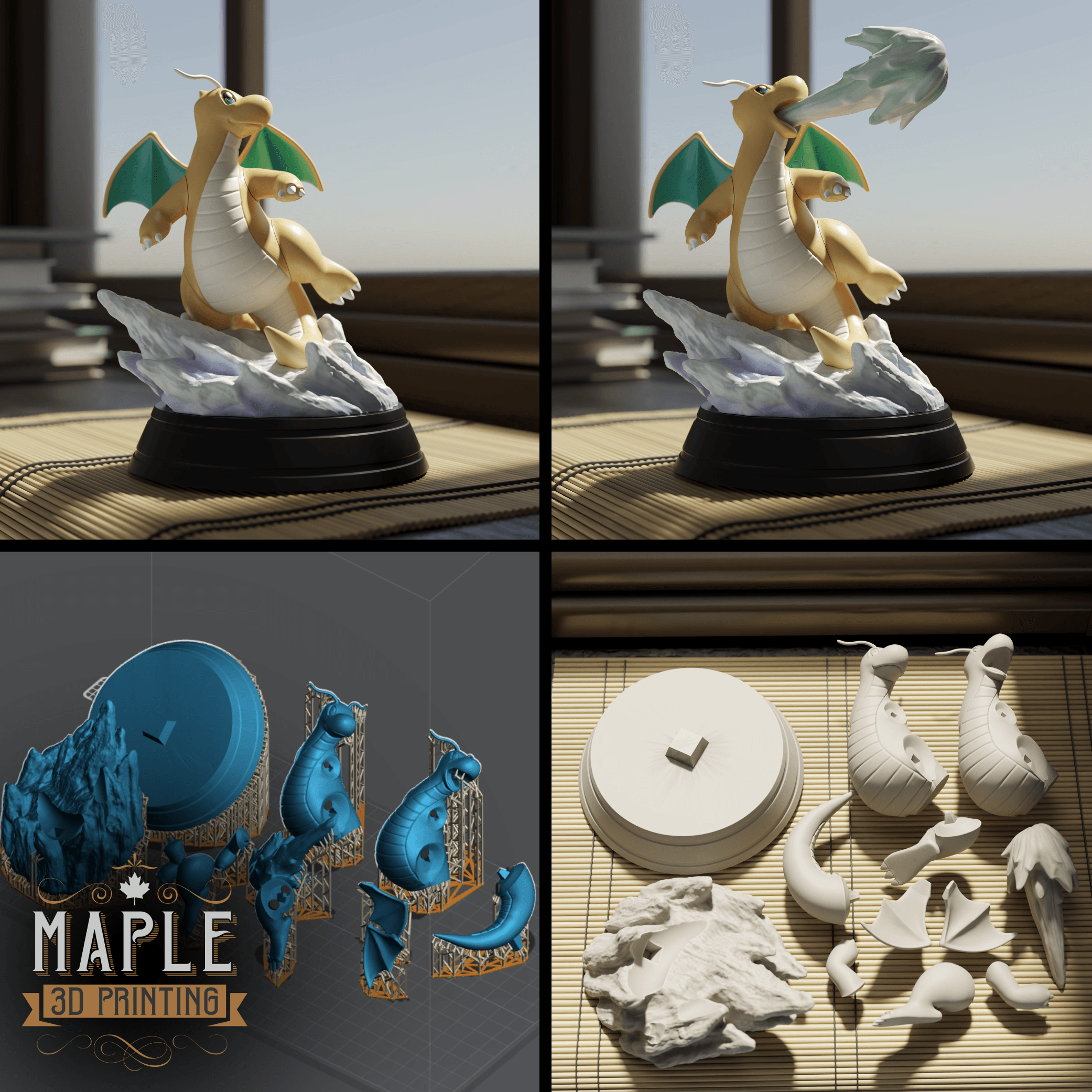 Dragonite Diorama - Pokemon 3d model