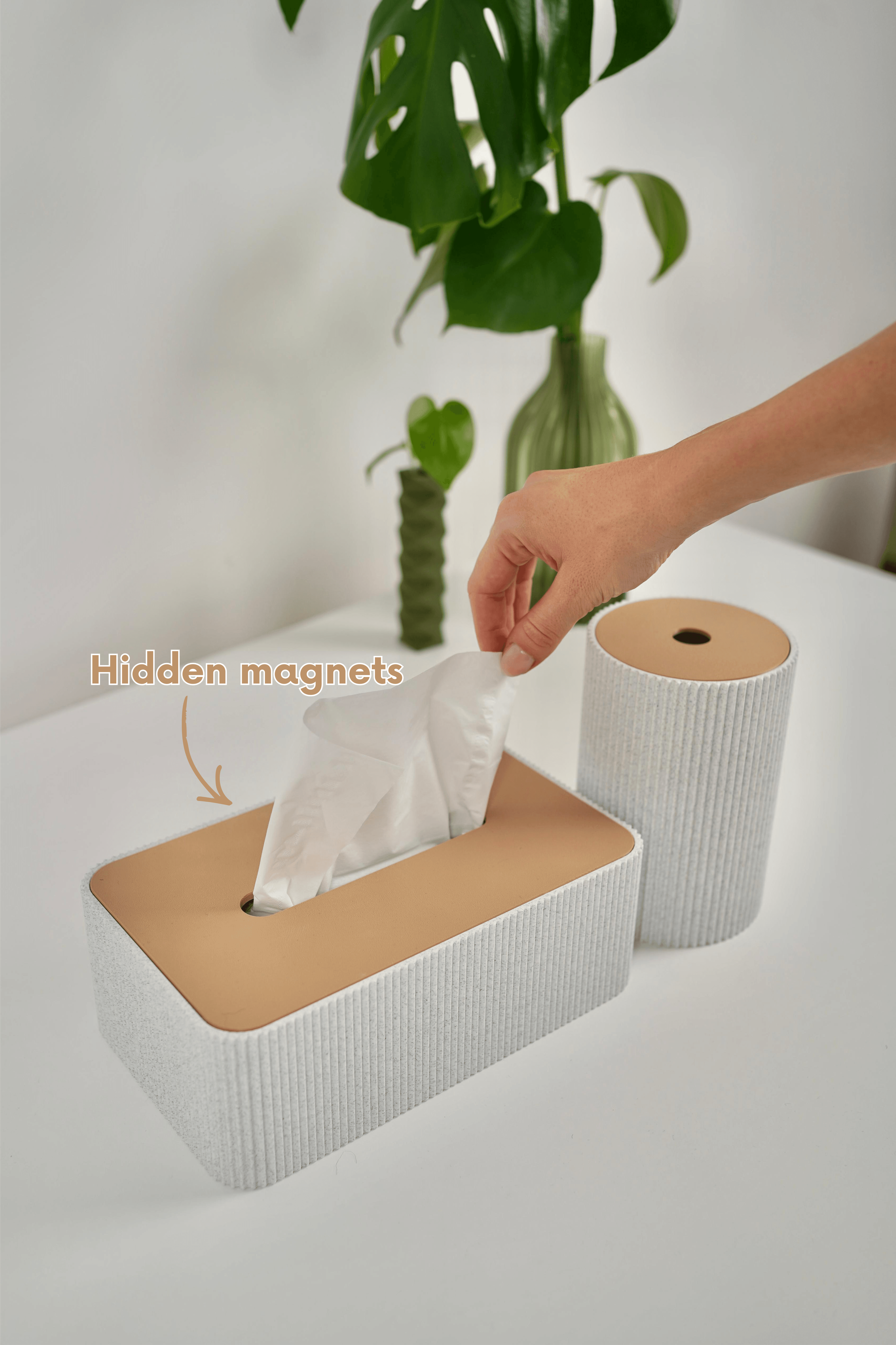 TISTWO -Magnetic Tissue box and Tabletop bin 3d model