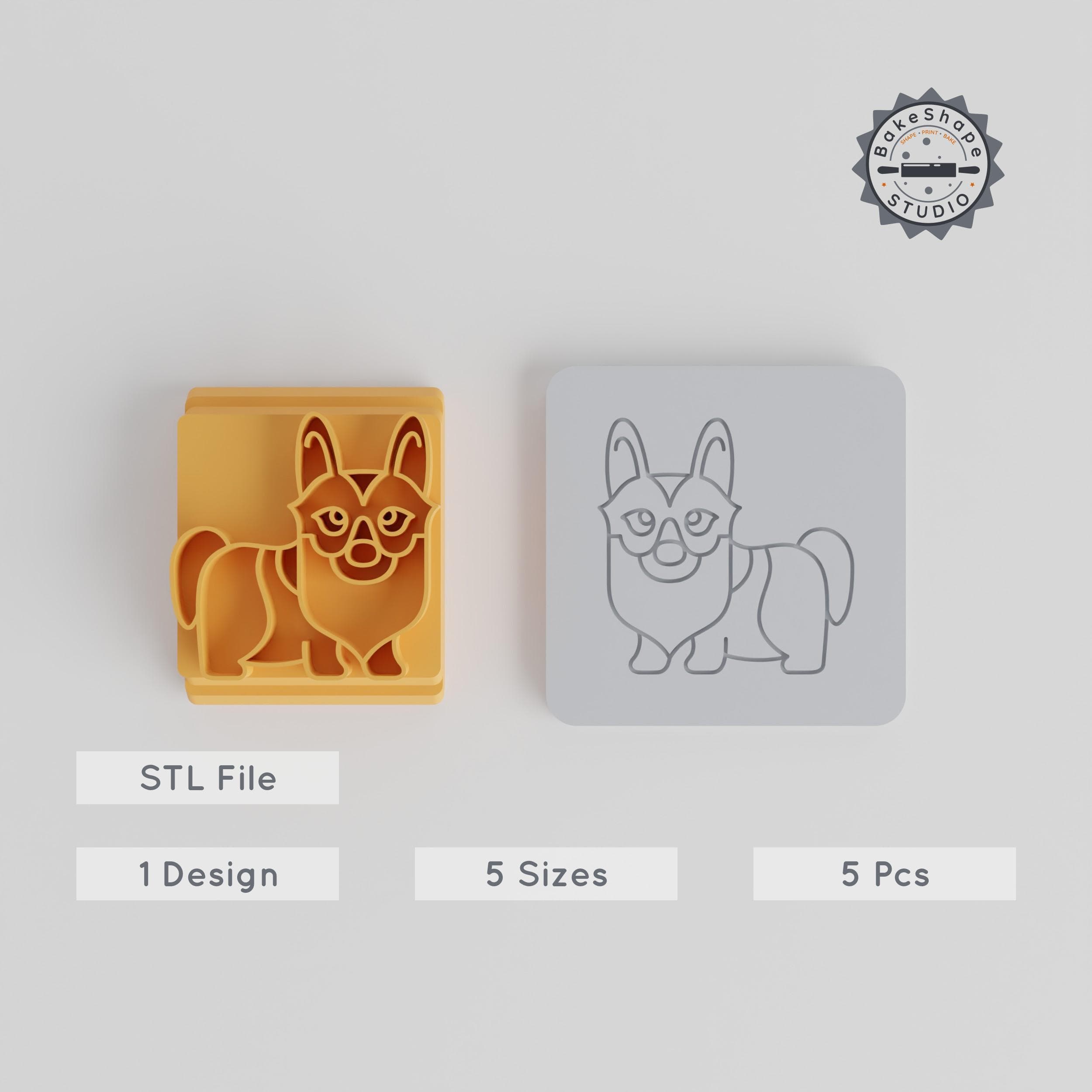 Corgi Stamp Tile Set, 5 Sizes, Clay & Cookie Crafting, Animal Motif, Perfect for Pets & Soft Materials PRODUCT_5363 3d model